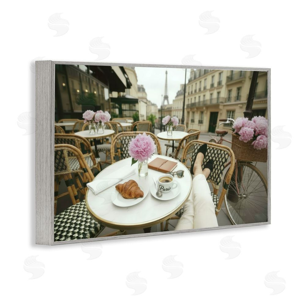 A Barefoot Stylist Brunch On Paris Time Gray Framed Giclee Wall Art Print