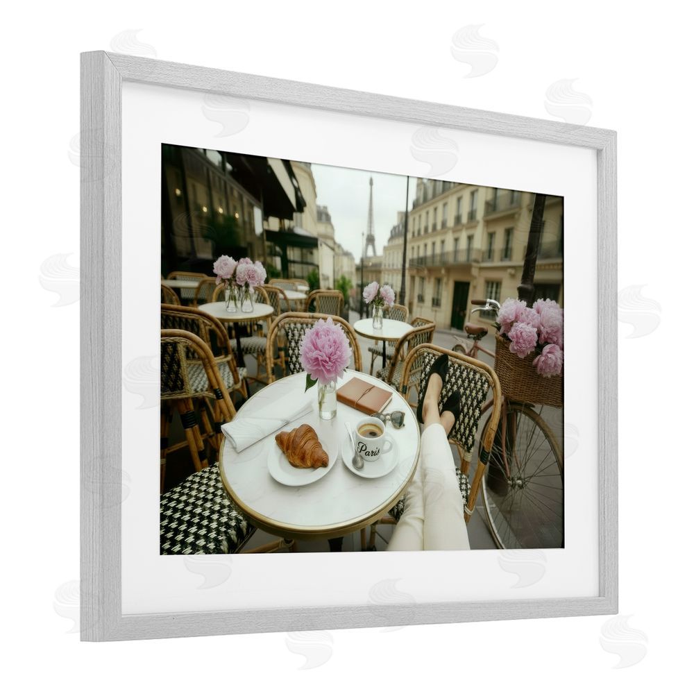 A Barefoot Stylist Brunch On Paris Time Gray Framed Print Under Glass Wall Art