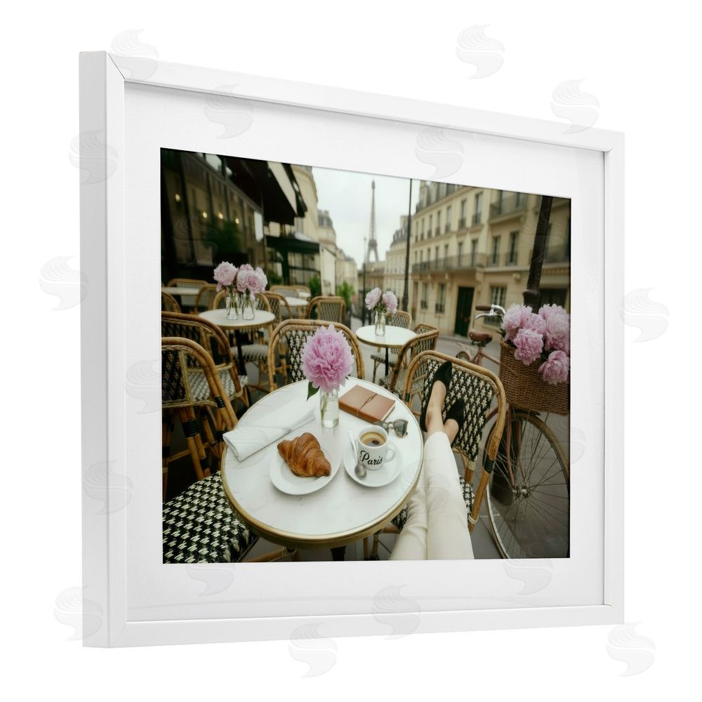 A Barefoot Stylist Brunch On Paris Time White Framed Print Under Glass Wall Art