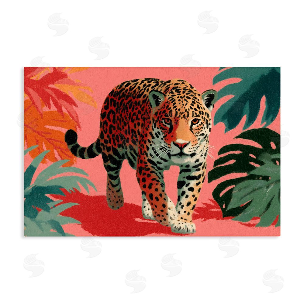 A Barefoot Stylist Big Cat & Color Stretched Canvas Wall Art Print