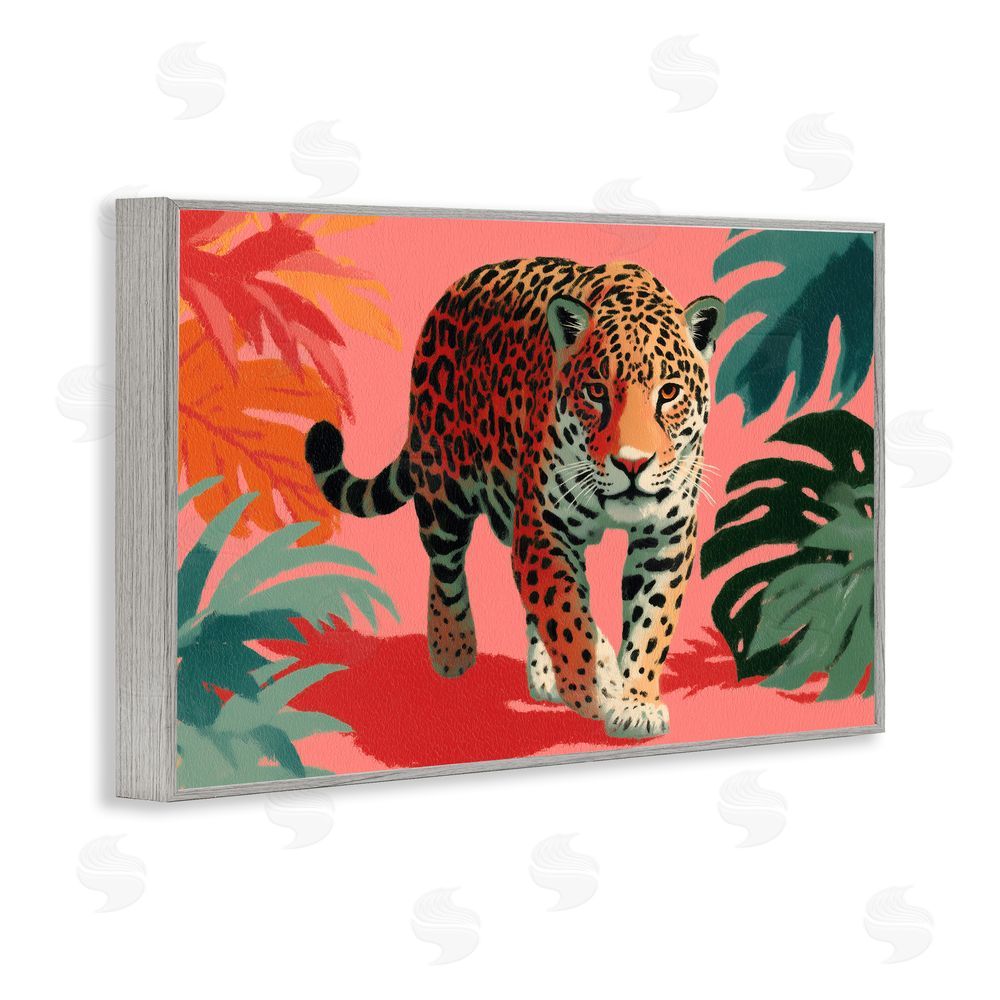 A Barefoot Stylist Big Cat & Color Gray Framed Giclee Wall Art Print