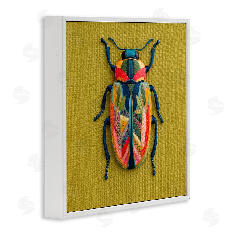 A Barefoot Stylist Beautiful Leaf Patterned Bug Wings White Framed Giclee Wall Art Print