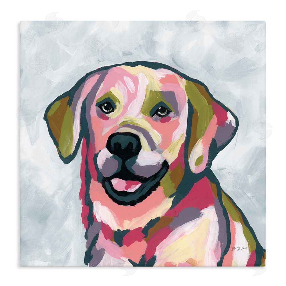 Yvette St. Amant Abstract Labrador Portrait Stretched Canvas Wall Art Print