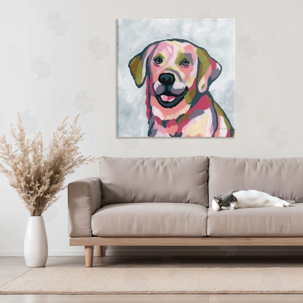 Yvette St. Amant Abstract Labrador Portrait Stretched Canvas Wall Art in Room