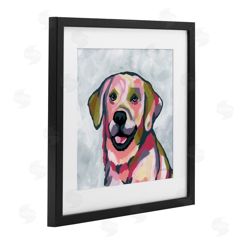 Yvette St. Amant Abstract Labrador Portrait Black Framed Print Under Glass Wall Art