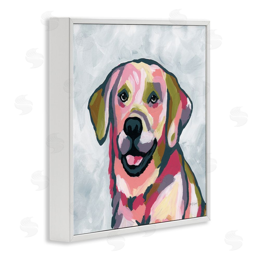 Yvette St. Amant Abstract Labrador Portrait White Framed Giclee Wall Art Print