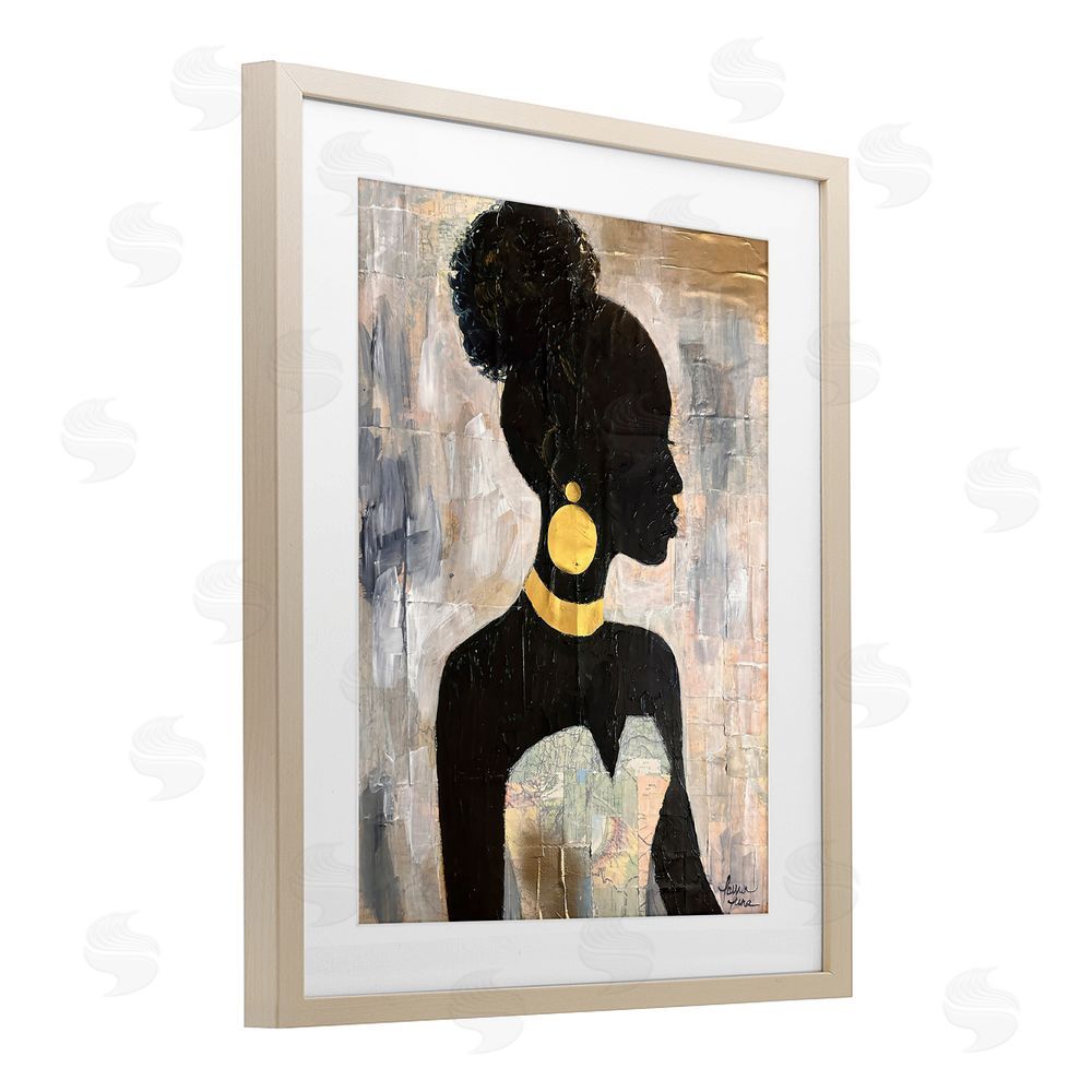 Lauren Luna Elegant Fashion Silhouette Brown Framed Print Under Glass Wall Art