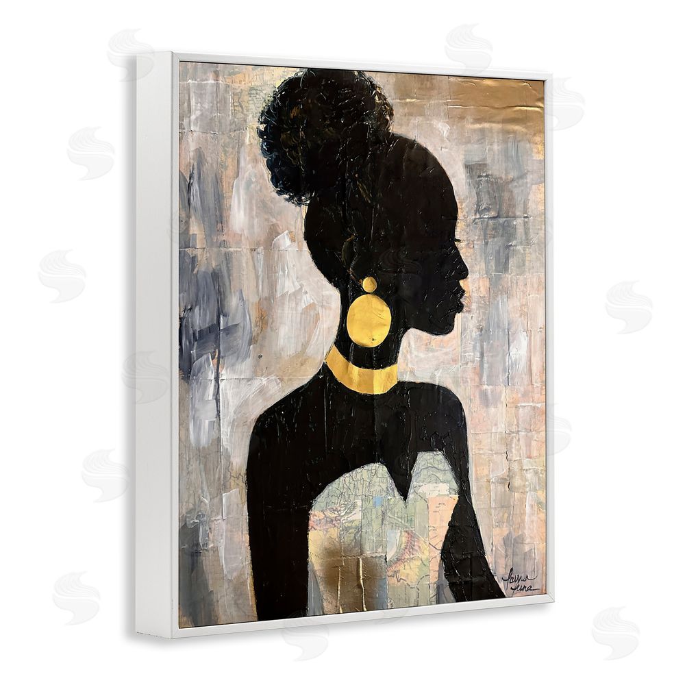 Lauren Luna Elegant Fashion Silhouette White Framed Giclee Wall Art