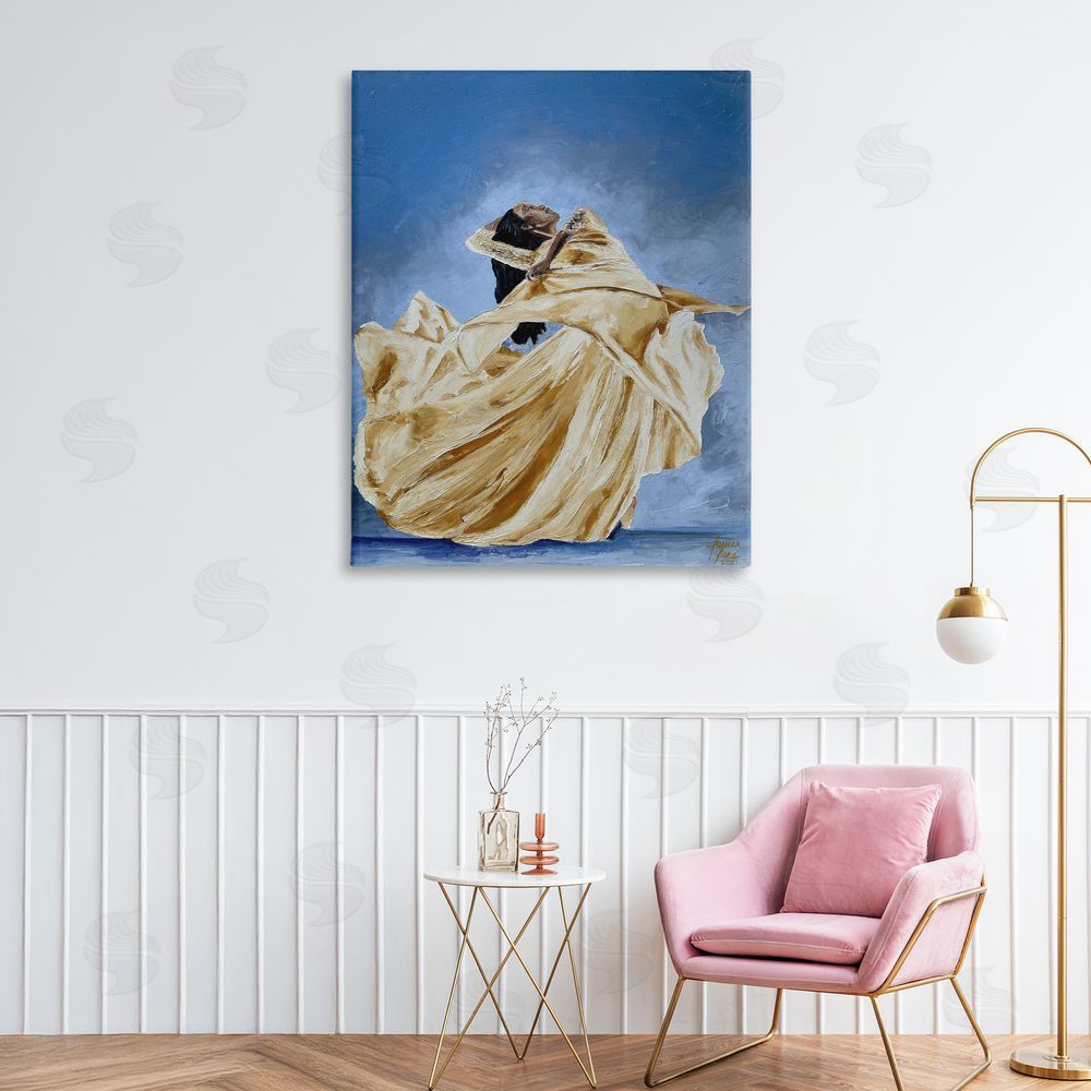 Lauren Luna Expressive Elegant Dancer Stretched Canvas Wall Art in Room