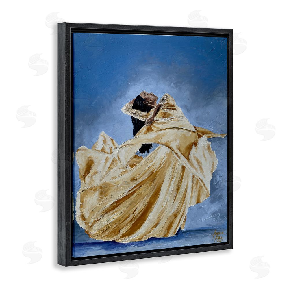Lauren Luna Expressive Elegant Dancer Black Floating Framed Canvas Wall Art