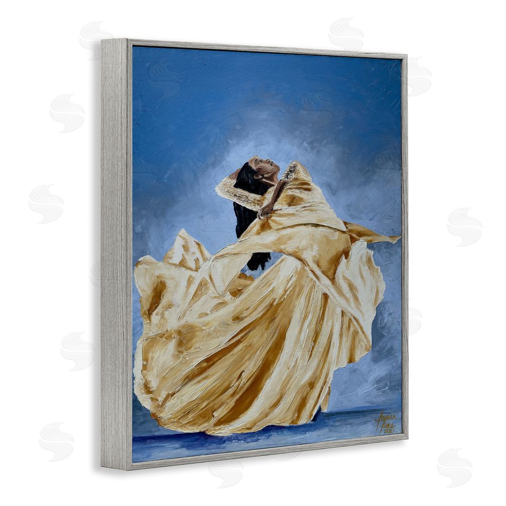Lauren Luna Expressive Elegant Dancer Gray Framed Giclee Wall Art