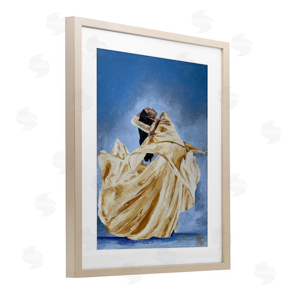 Lauren Luna Expressive Elegant Dancer Brown Framed Print Under Glass Wall Art