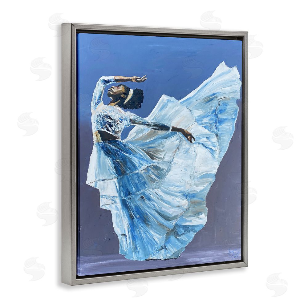 Lauren Luna Young Queen Dancer Gray Floating Framed Canvas Wall Art Print