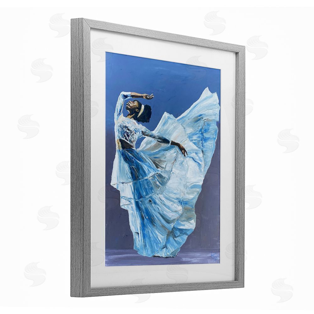 Lauren Luna Young Queen Dancer Gray Framed Print Under Glass with White Mat Wall Art