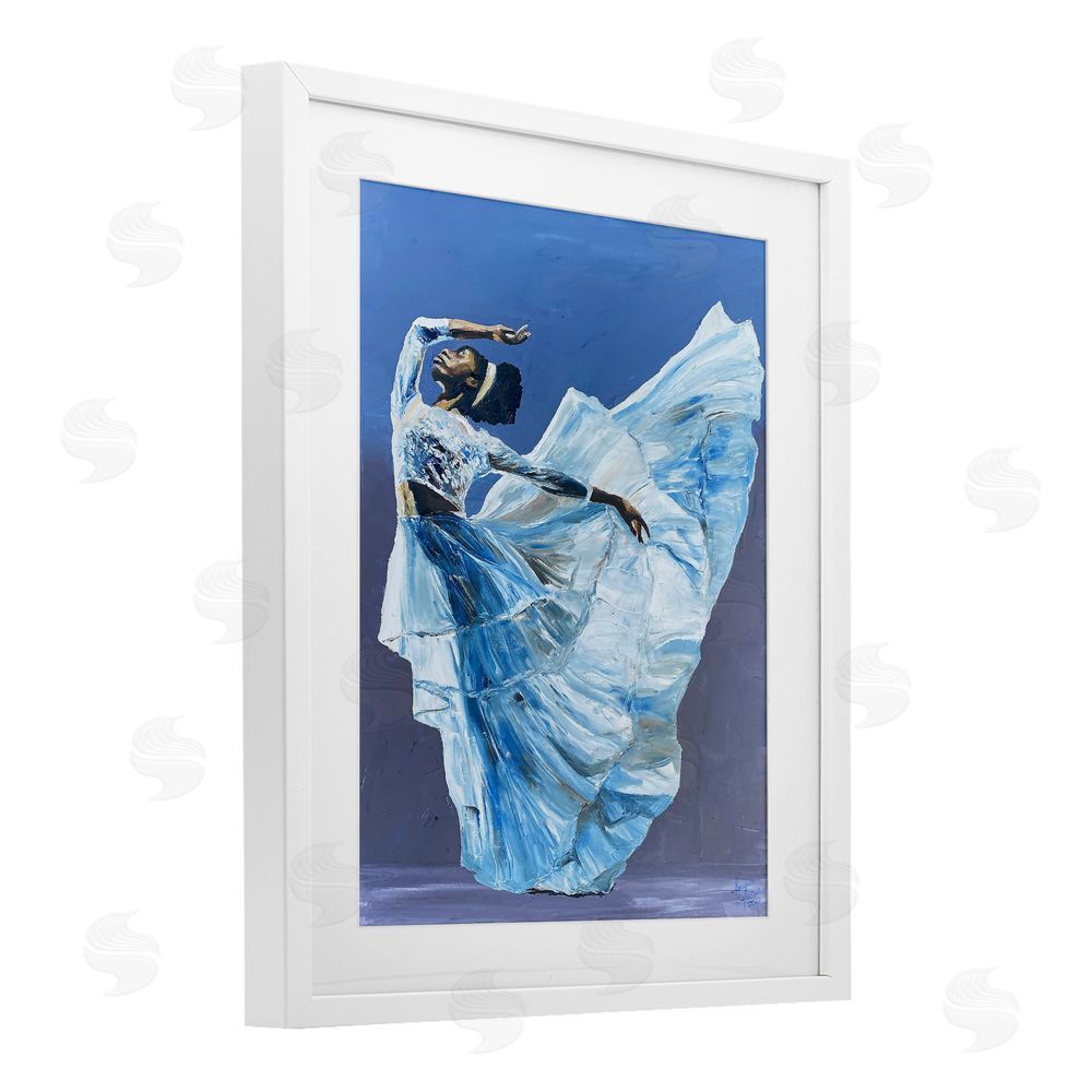 Lauren Luna Young Queen Dancer White Framed Print Under Glass with White Mat Wall Art
