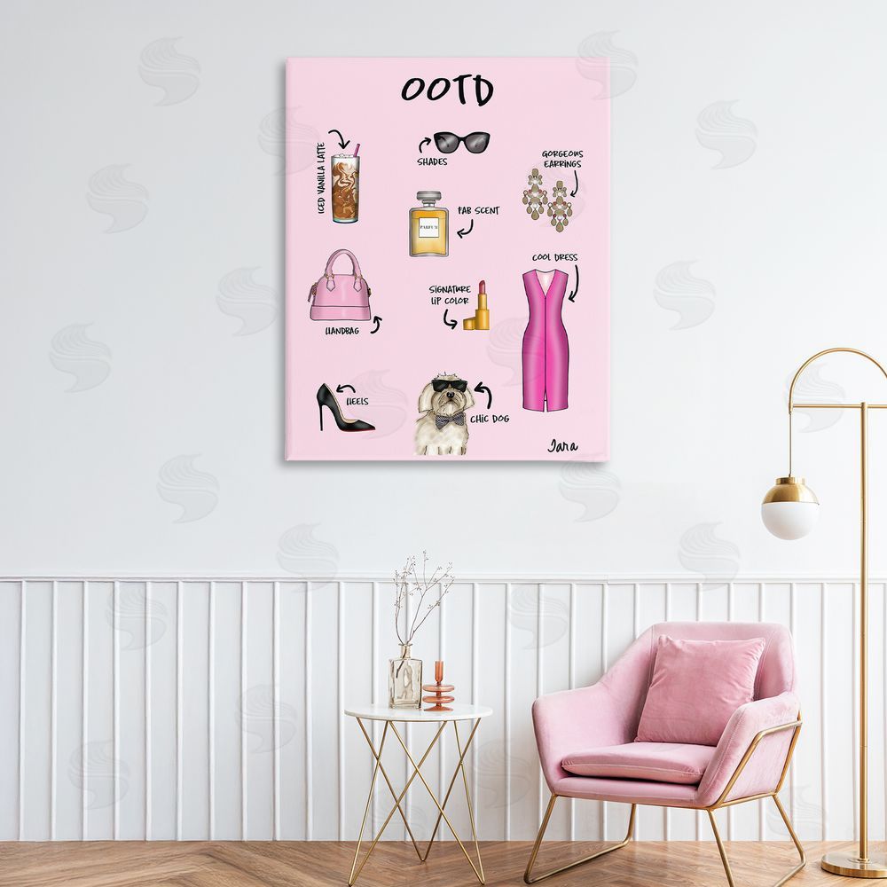 Tara Boone Feminine Glam Outfit of the Day Stretched Canvas Wall Art in Room