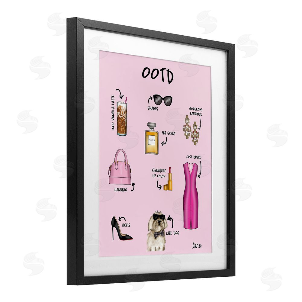 Tara Boone Feminine Glam Outfit of the Day Black Framed Print Under Glass Wall Art