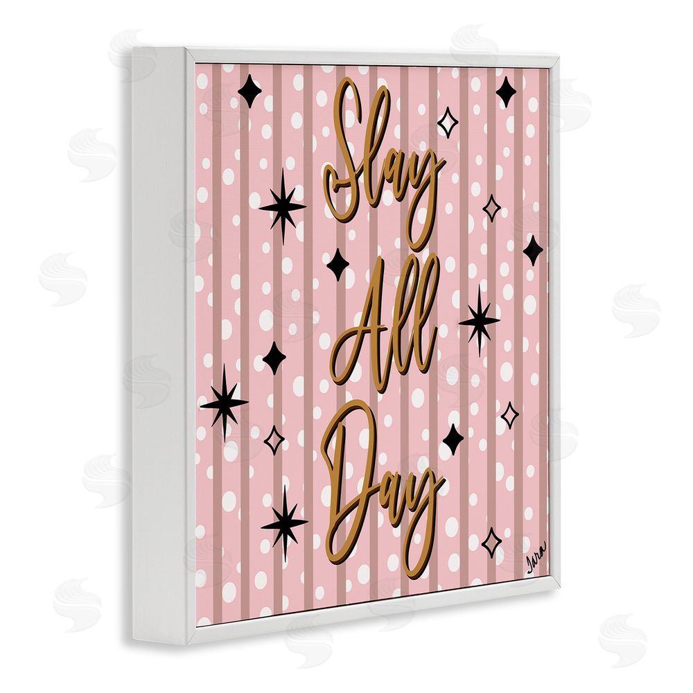 Tara Boone Slay All Day with Sparkle Pattern White Framed Giclee Wall Art Print