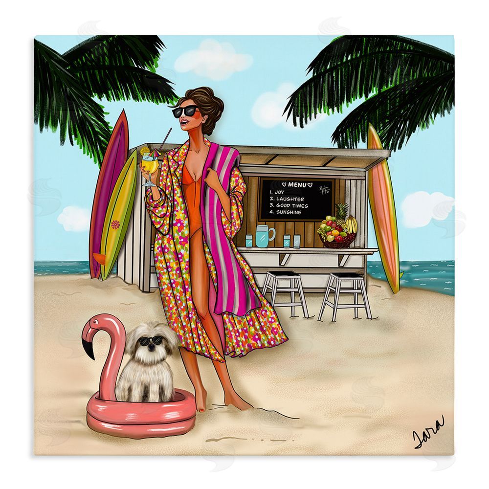 Tara Boone Beach Girl in Summer Sun Stretched Canvas Wall Art Print