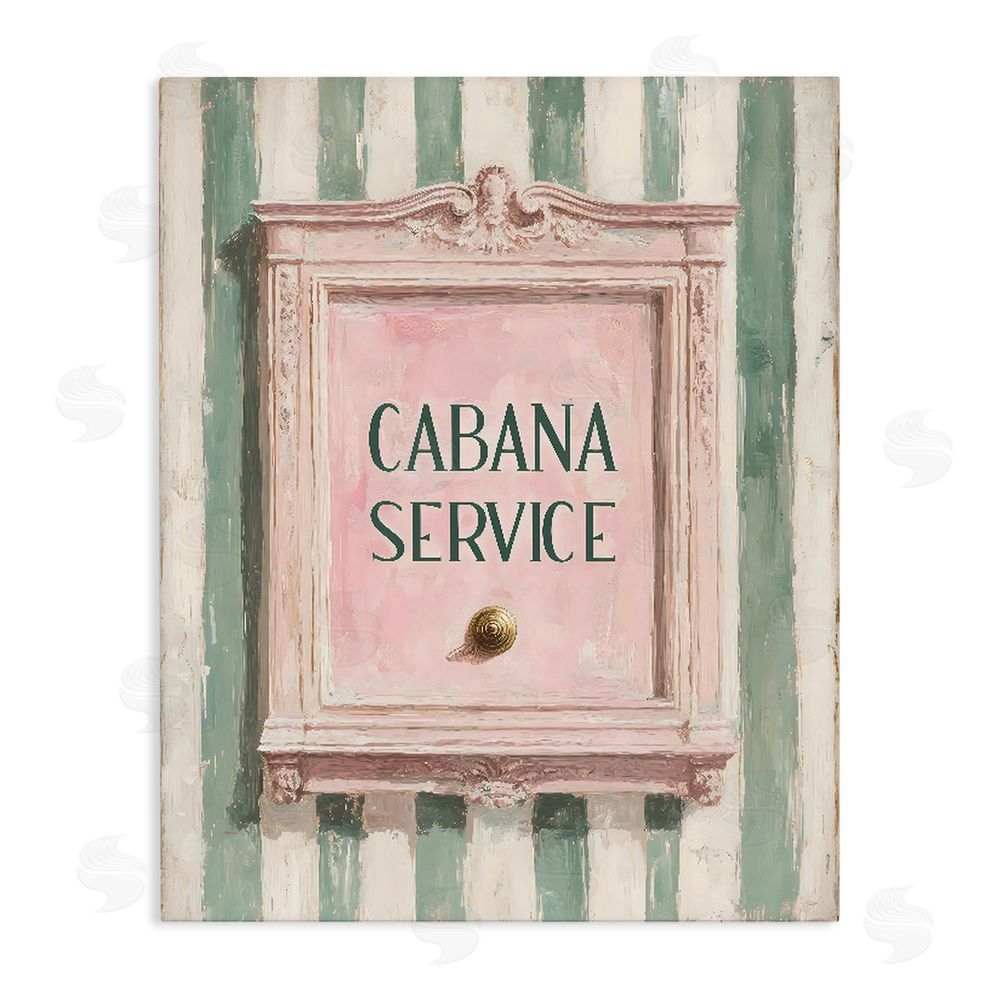 Arlington Prints Cabana Service Button Stretched Canvas Wall Art Print