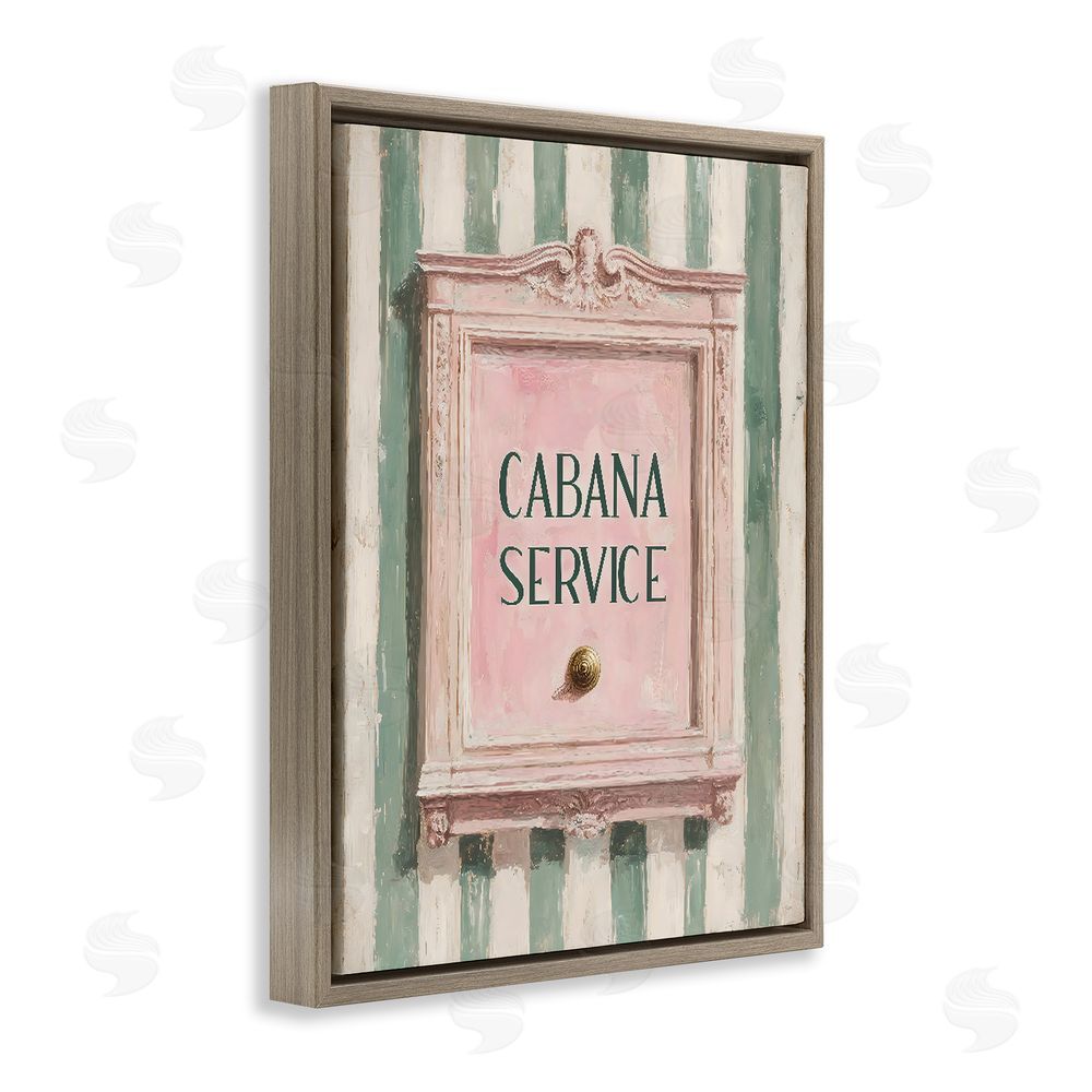 Arlington Prints Cabana Service Button Brown Floating Frame Canvas Wall Art Print