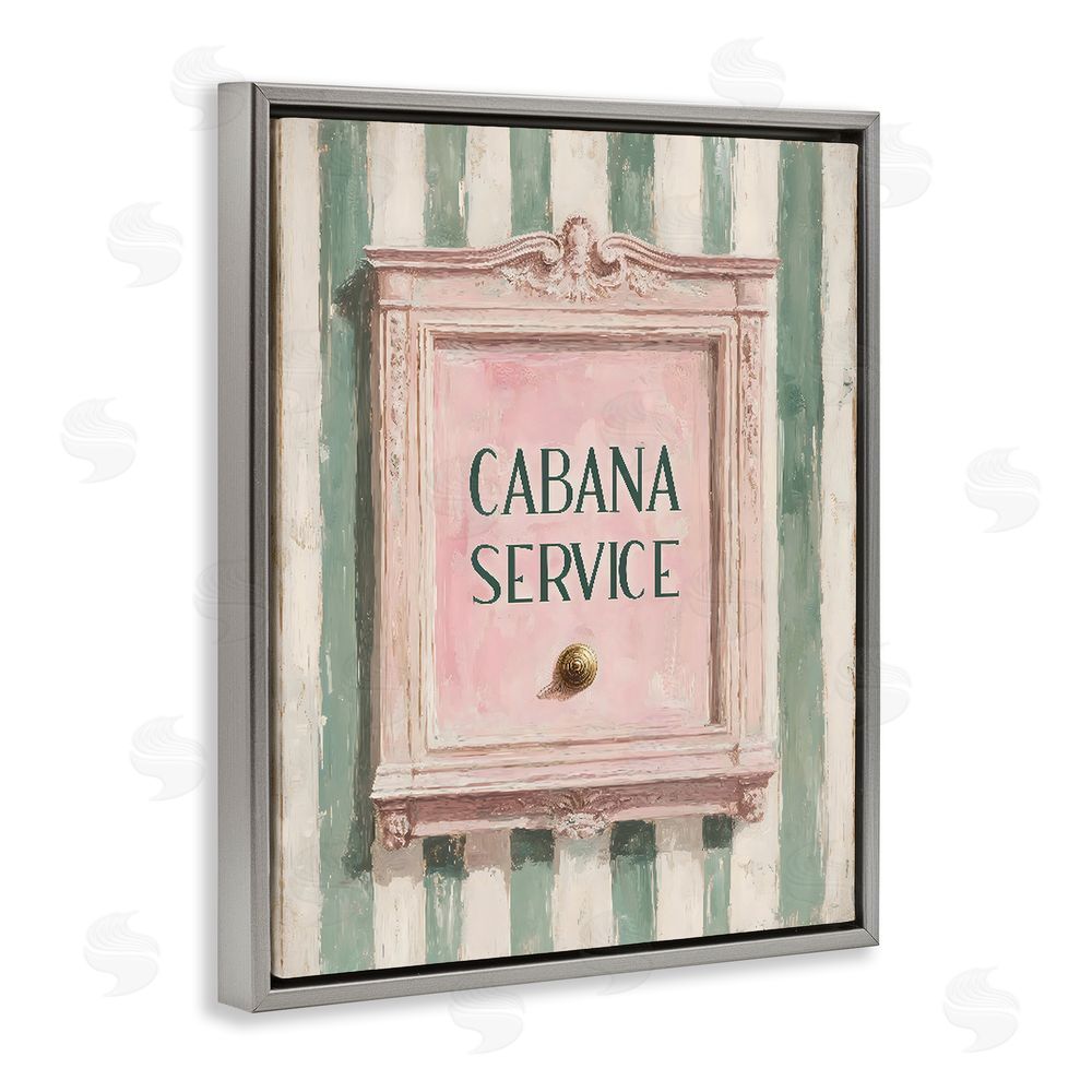 Arlington Prints Cabana Service Button Gray Floating Frame Canvas Wall Art Print