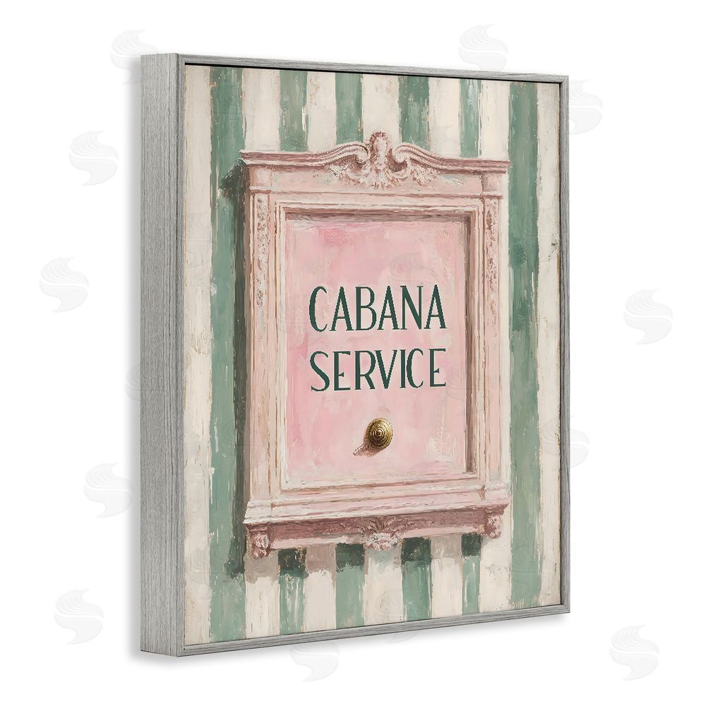Arlington Prints Cabana Service Button Gray Framed Giclee Wall Art Print