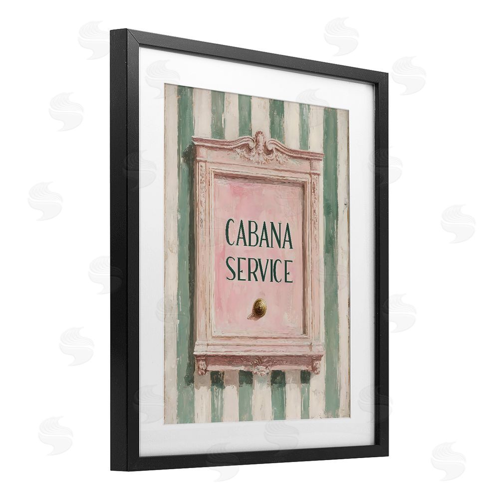 Arlington Prints Cabana Service Button Black Framed Print Under Glass Wall Art