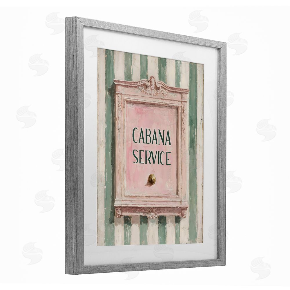 Arlington Prints Cabana Service Button Gray Framed Print Under Glass Wall Art