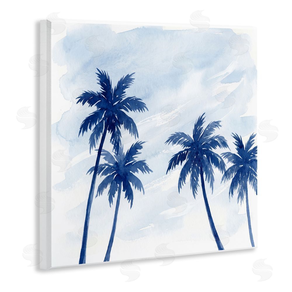 Imagine It Images Blue Palm Trees Overhead Wooden Wall Plaque Art Print