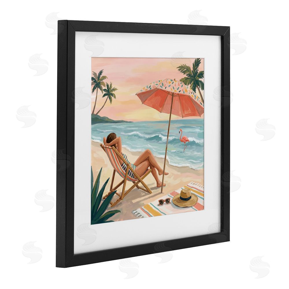Imagine It Images Beach's Edge Leisure Black Framed Print Under Glass Wall Art