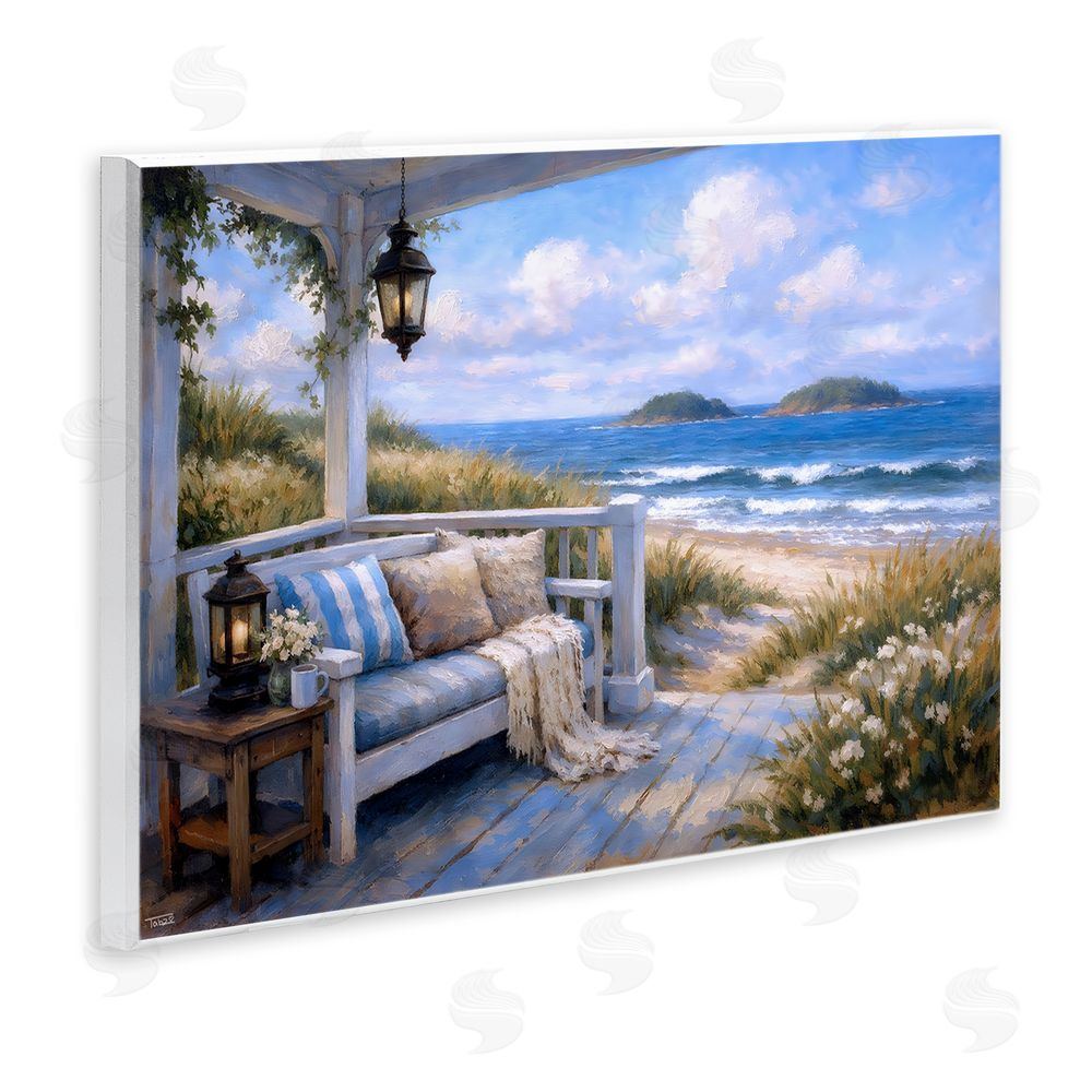 Tabz Jones Coastal Veranda Comfort Wooden Wall Plaque Art Print
