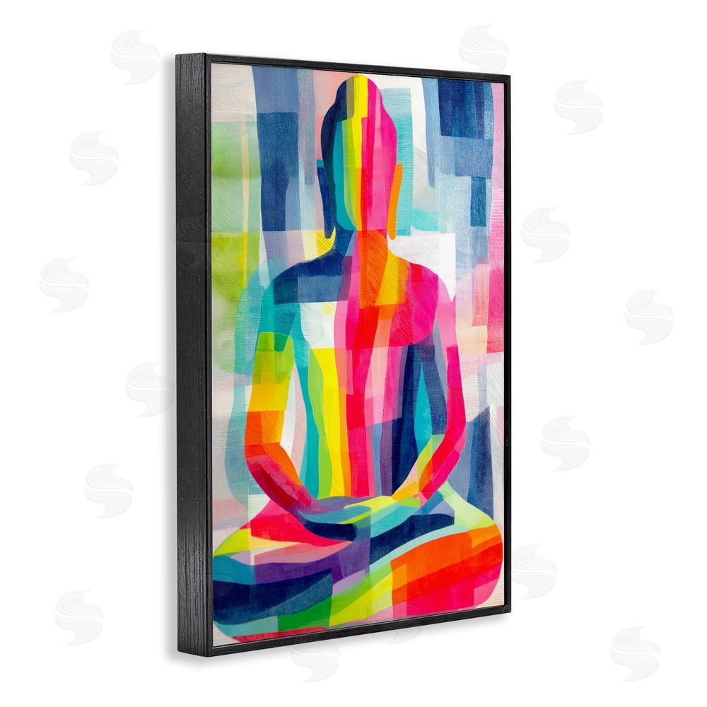 Chromatic Storm Studio Geometric Buddha In Spectrum Black Framed Giclee Wall Art