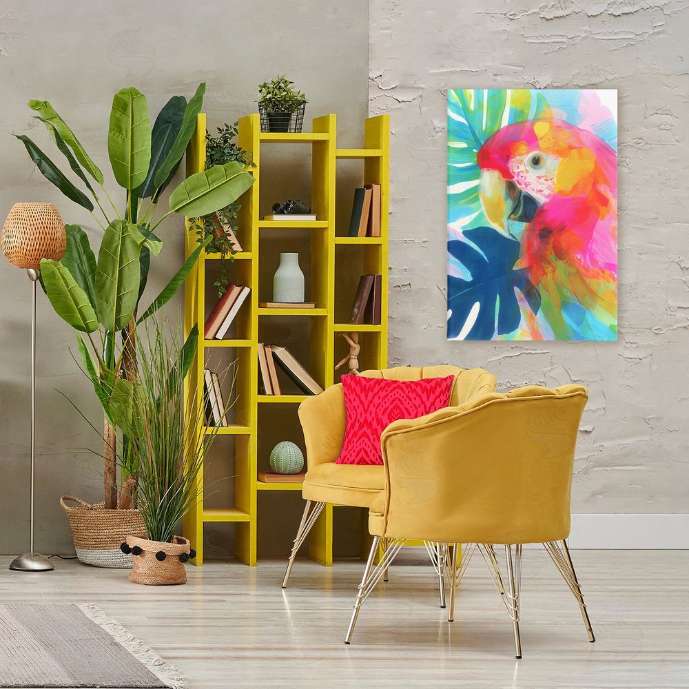 Chromatic Storm Studio Scarlet Macaw in Paradise Stretched Canvas on Wall
