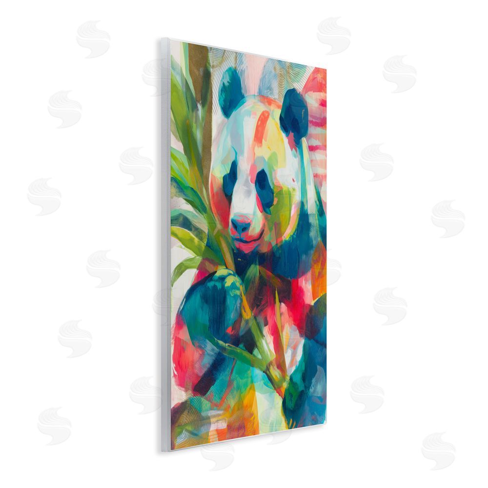 Chromatic Storm Studio Expressive Panda In Bloom Wall Plaque Home Decor Art Print
