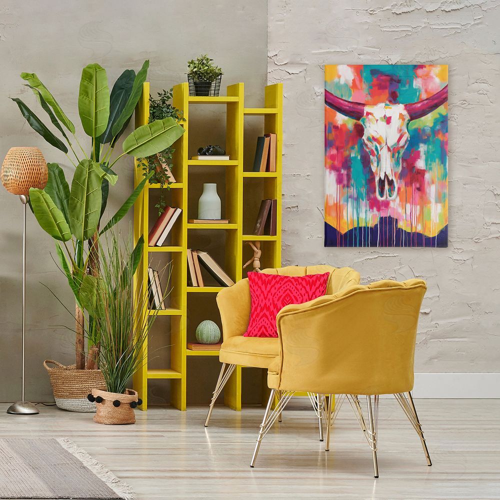 Chromatic Storm Studio Spirit Of The West Skull Stretched Canvas on Wall