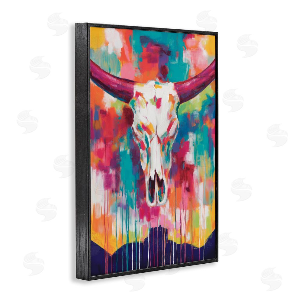 Chromatic Storm Studio Spirit Of The West Skull Black Framed Giclee Wall Art Print