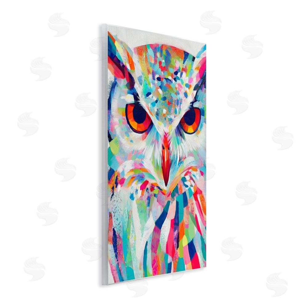 Chromatic Storm Studio Expressive Owl Gaze Wall Plaque Home Decor Art Print