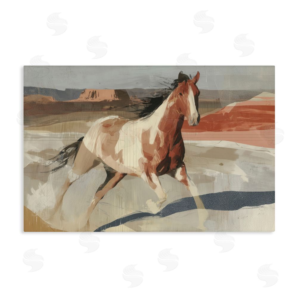 Chromatic Storm Studio Wild Horse Across Plains Stretched Canvas Wall Art Print