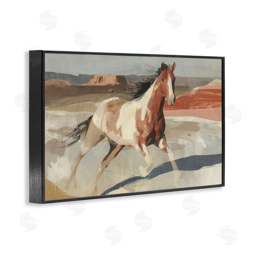 Chromatic Storm Studio Wild Horse Across Plains Black Framed Giclee Wall Art Print