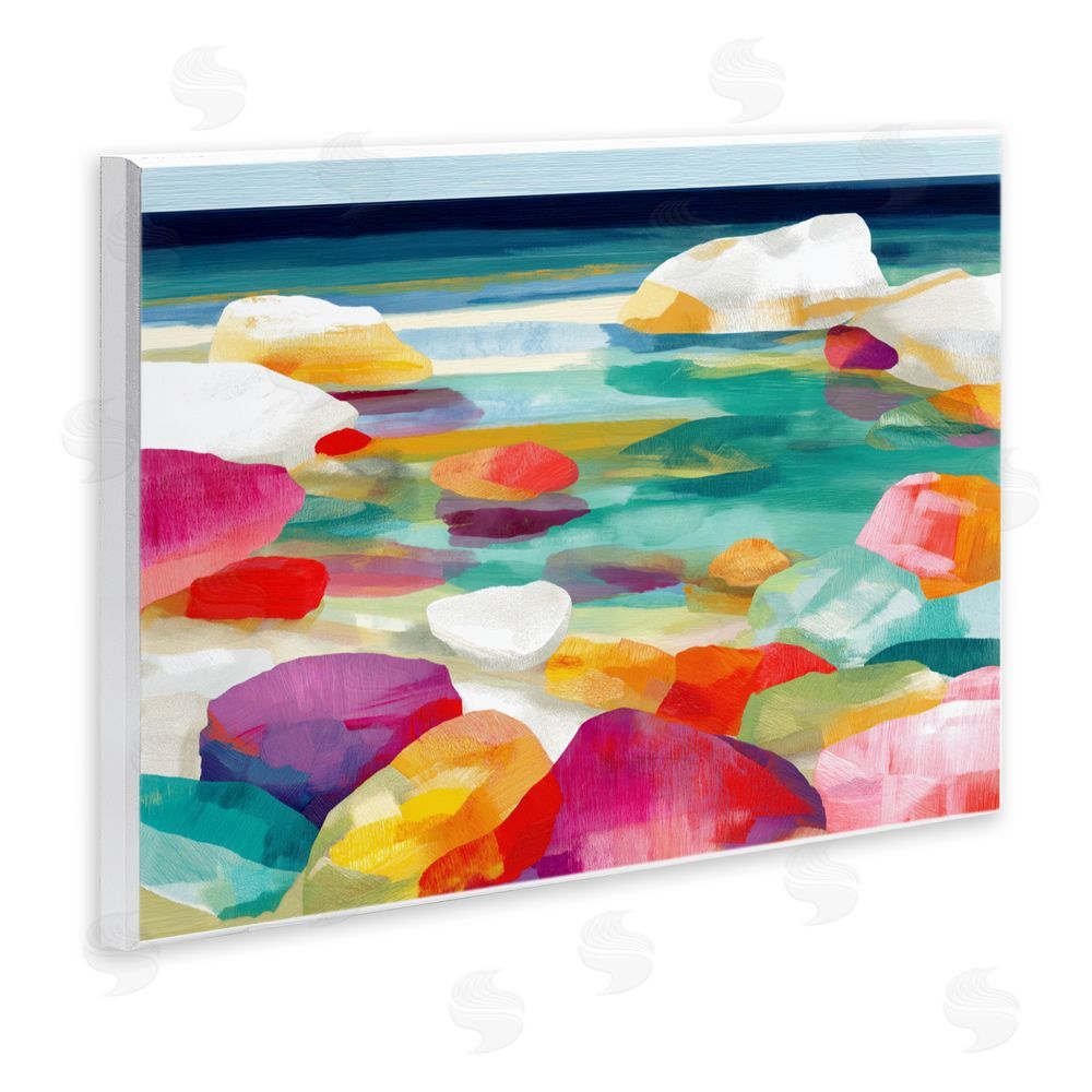 Chromatic Storm Studio Vivid Stones By The Shore Wall Plaque Printed Art
