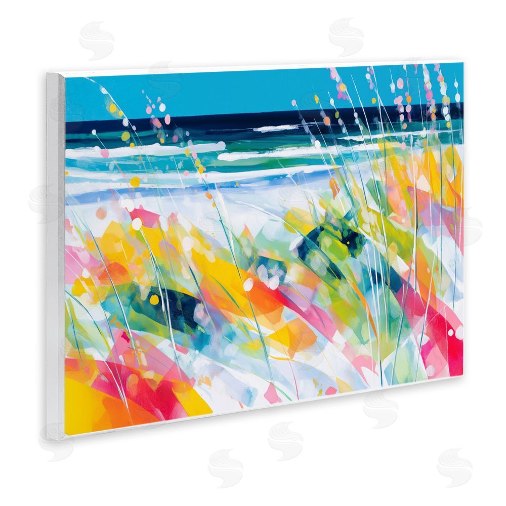 Chromatic Storm Studio Sea Oats & Ocean Breeze Abstract Wall Plaque Printed Art