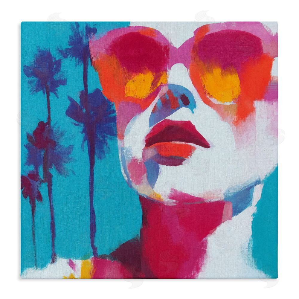 Chromatic Storm Studio Expressive Palm Tree Gaze Stretched Canvas Wall Art