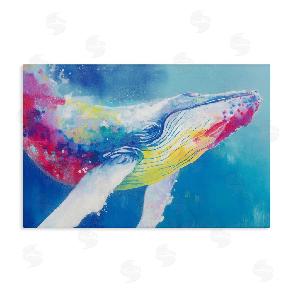 Chromatic Storm Studio Breaching Humpback Whale Stretched Canvas Wall Art Print