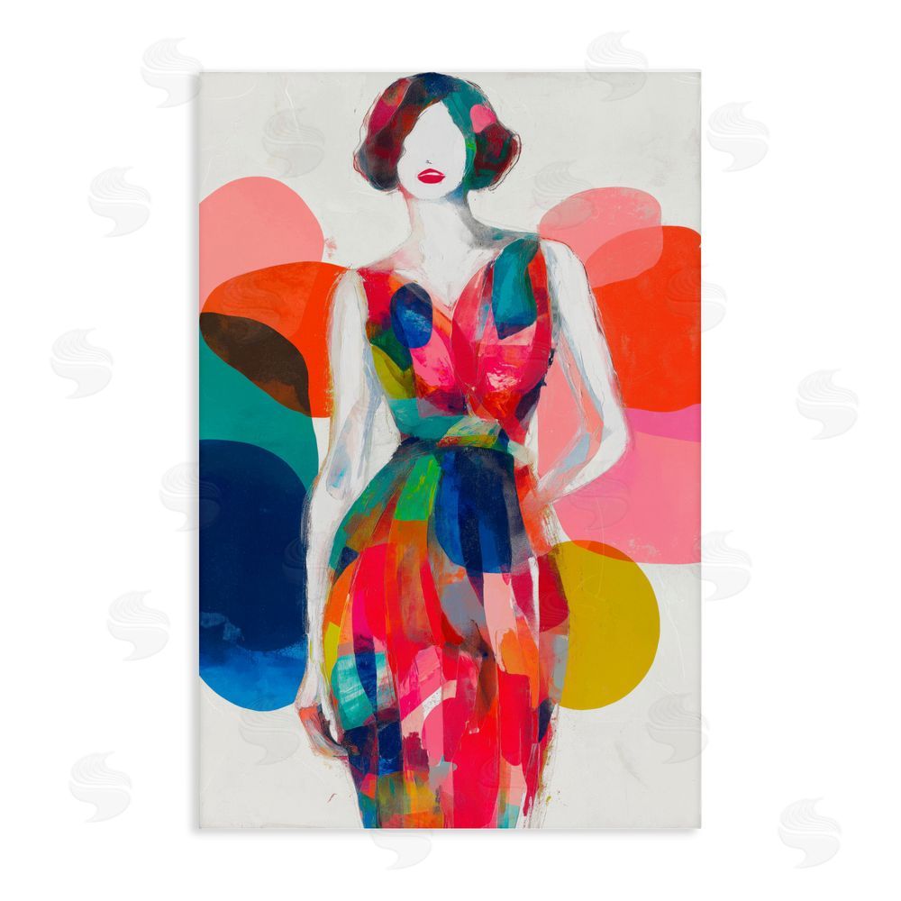 Chromatic Storm Studio Deco Fashion Woman Stretched Canvas Wall Art