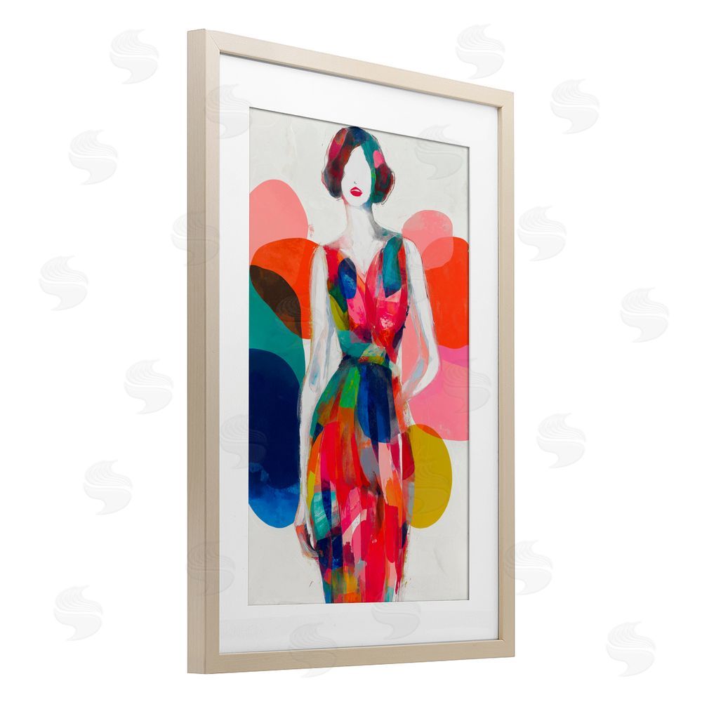Chromatic Storm Studio Deco Fashion Woman Brown Framed Print Under Glass Wall Art
