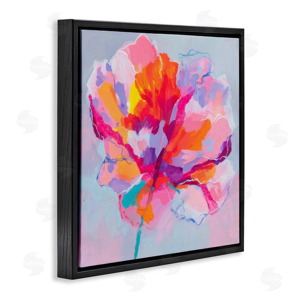 Chromatic Storm Studio The Open Petal Expression Black Floating Framed Canvas Wall Art Print