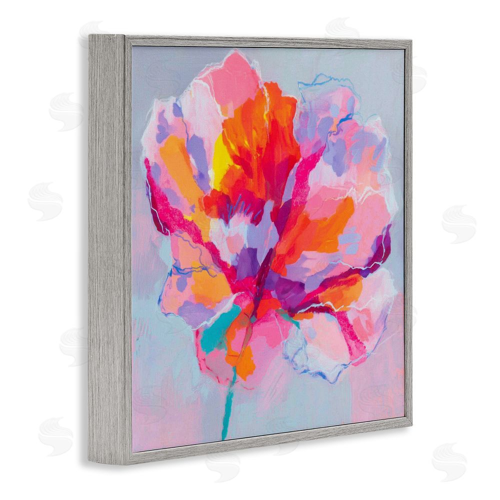 Chromatic Storm Studio The Open Petal Expression Gray Framed Giclee Wall Art Print