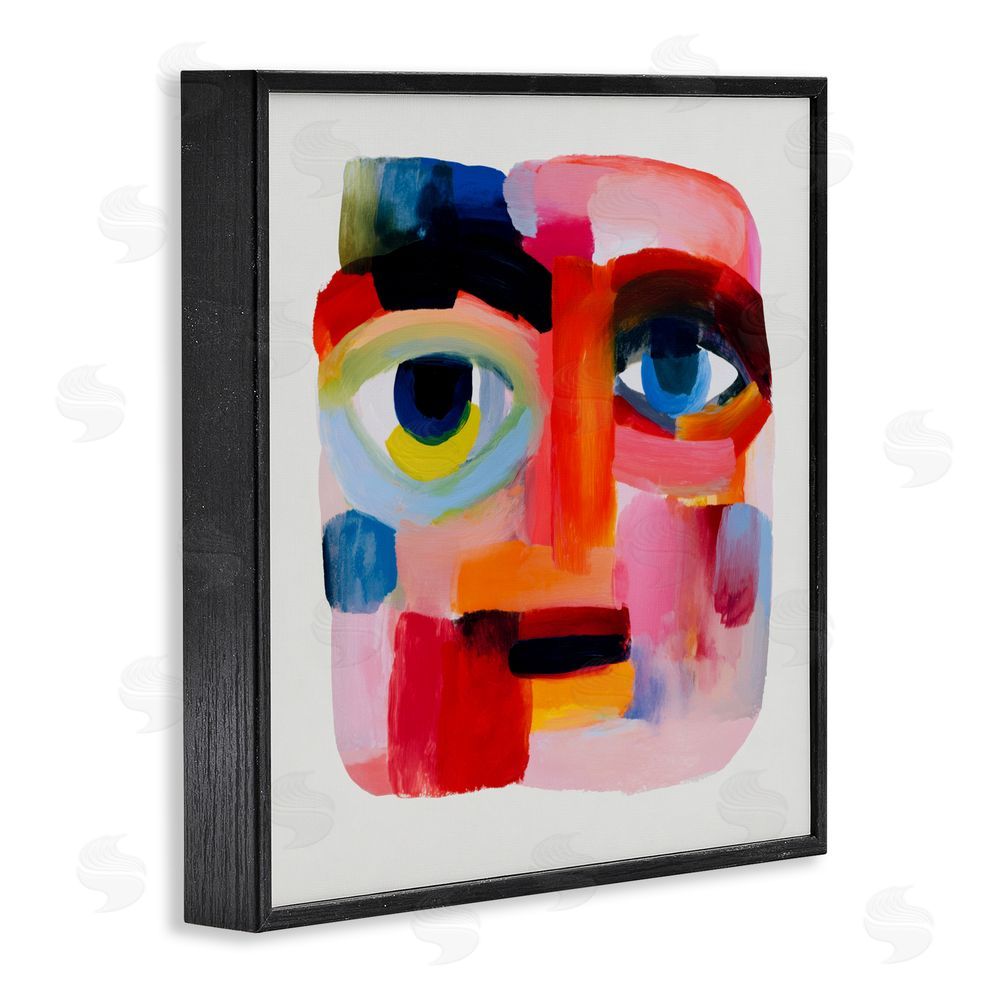 Chromatic Storm Studio Cubist Gaze in Vivids Black Framed Giclee Wall Art Print