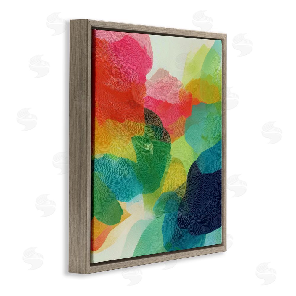 Chromatic Storm Studio Vivid Flowing Color Field Brown Floating Framed Canvas Wall Art Print